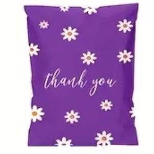 25 Purple Floral 'Thank You' polymailers 10x13